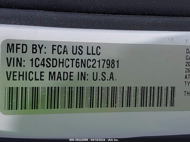 Dodge Durango R/t Plus Rwd 2022 1C4SDHCT6NC217981 Image 9