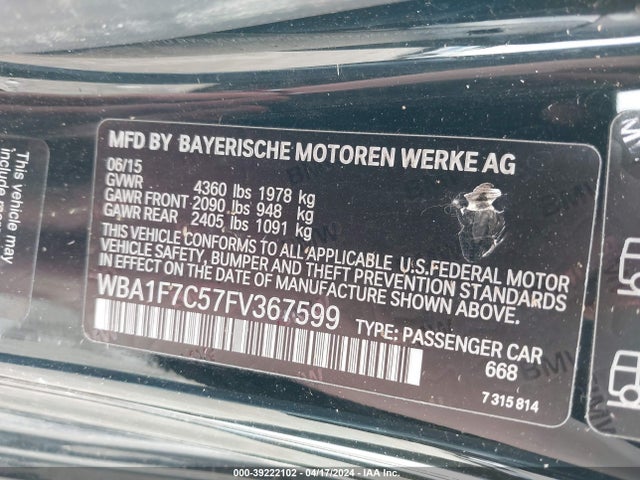 BMW 228i Xdrive 2015 WBA1F7C57FV367599 Image 9