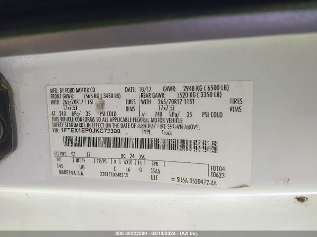 Ford F-150 Xlt 2018 1FTEX1EP0JKC73300 Image 9