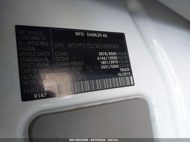 WDYPE7DC9E5858563 Freightliner Sprinter 2500 Normal Roof