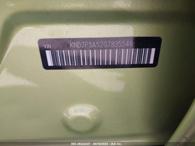 KIA SOUL + 2016 KNDJP3A52G7835546 Image 9