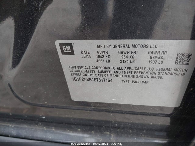 Chevrolet Cruze 1lt Auto 2014 1G1PC5SB1E7317164 Image 9