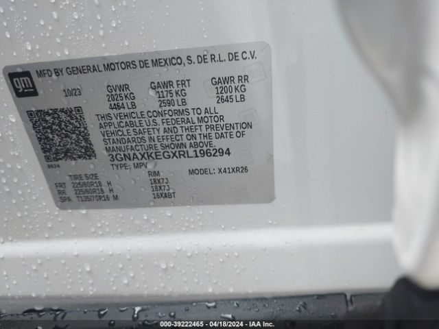 3GNAXKEGXRL196294 Chevrolet Equinox Fwd Lt