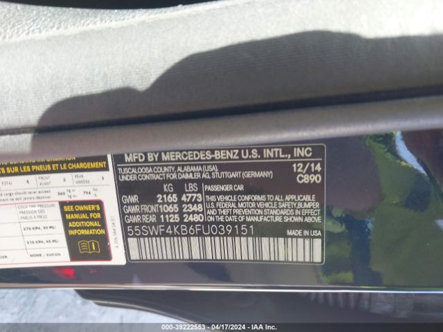 2015 MERCEDES-BENZ C 300 55SWF4KB6FU039151 Photo 8