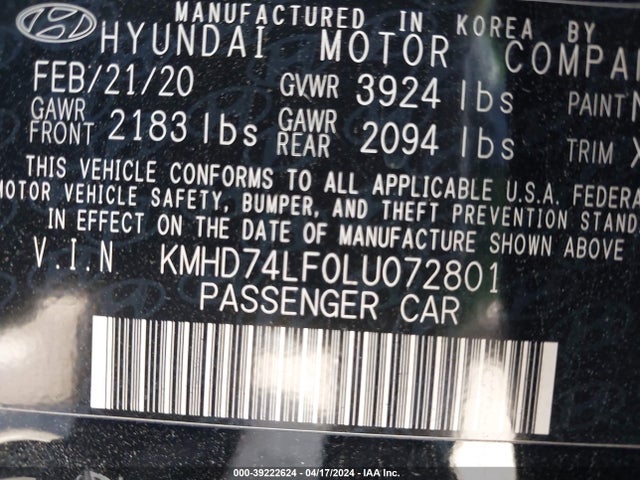 Hyundai ELANTRA SE 2020 KMHD74LF0LU072801 Image 9