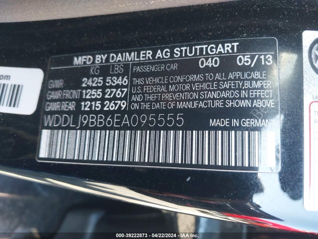 WDDLJ9BB6EA095555 Mercedes-Benz Cls 550 4matic