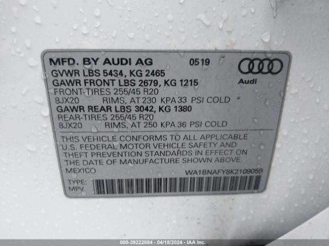 WA1BNAFY8K2109059 Audi Q5 45 Premium