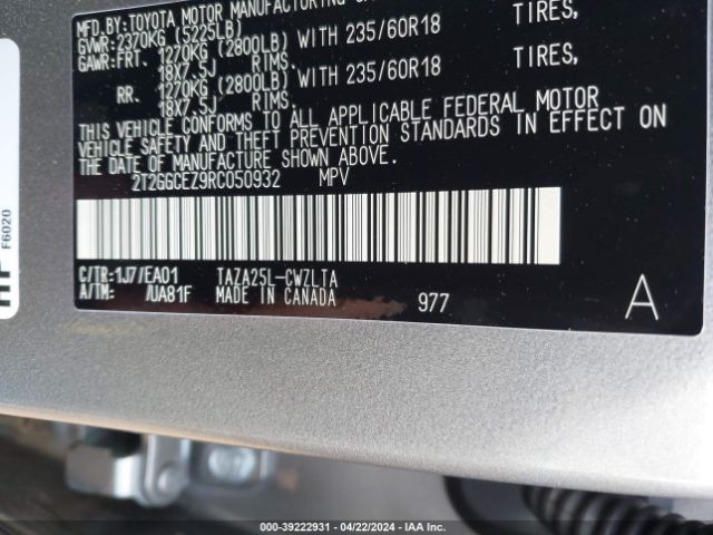 2T2GGCEZ9RC050932 Lexus Nx 350 Premium
