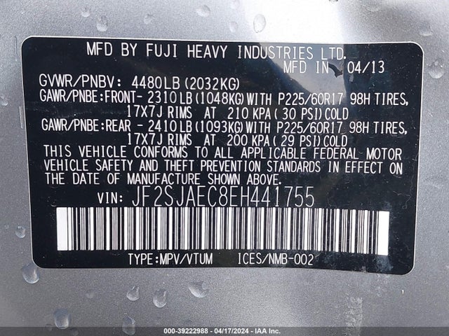 Subaru Forester 2.5i Premium 2014 JF2SJAEC8EH441755 Image 9