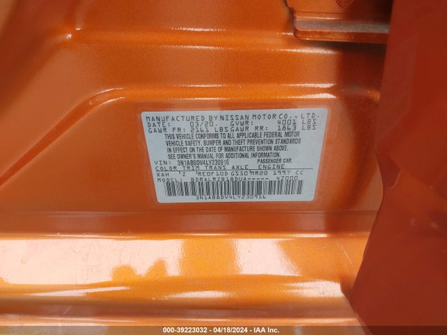Nissan Sentra Sr Xtronic Cvt 2020 3N1AB8DV4LY230916 Image 9