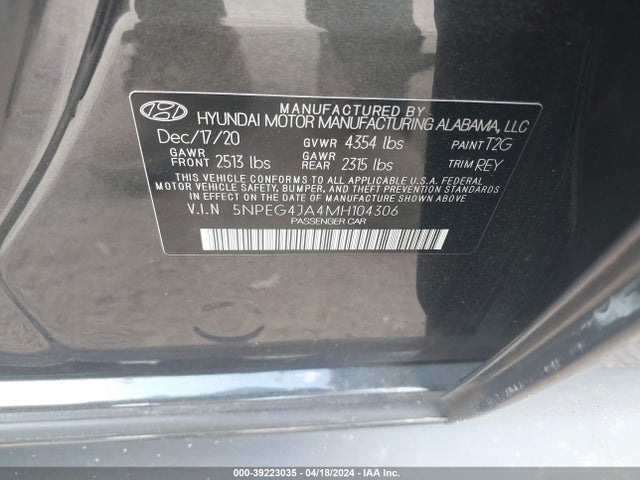 Hyundai SONATA SE 2021 5NPEG4JA4MH104306 Image 9