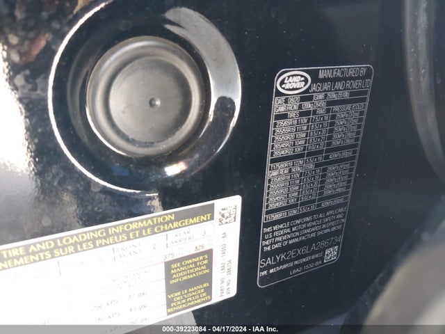 SALYK2EX6LA286734 Land Rover Range Rover Velar P250 R-dynamic S