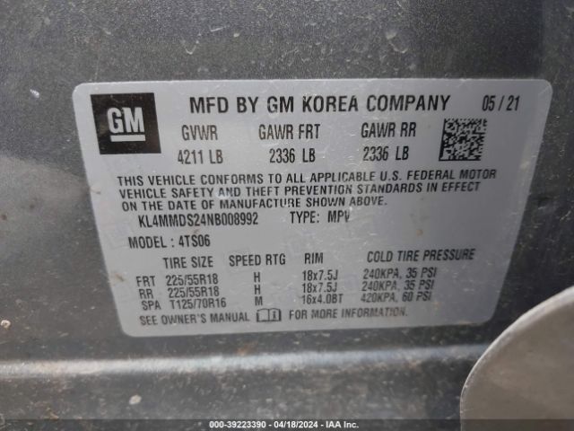 KL4MMDS24NB008992 Buick Encore Gx Fwd Select