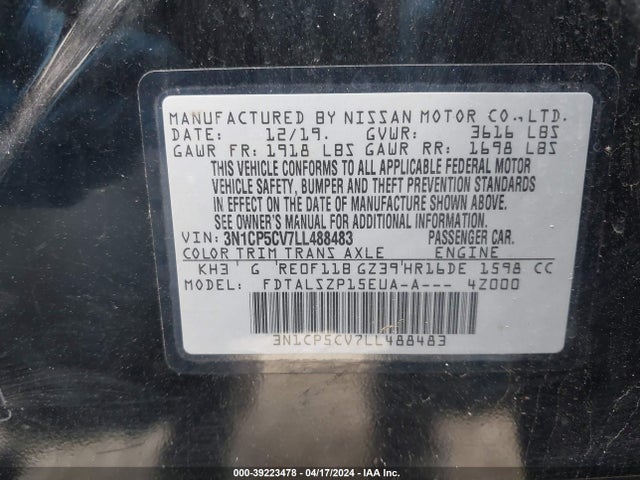 Nissan Kicks Sv Xtronic Cvt 2020 3N1CP5CV7LL488483 Image 9