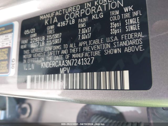 KNDERCAA3N7241327 KIA SELTOS EX