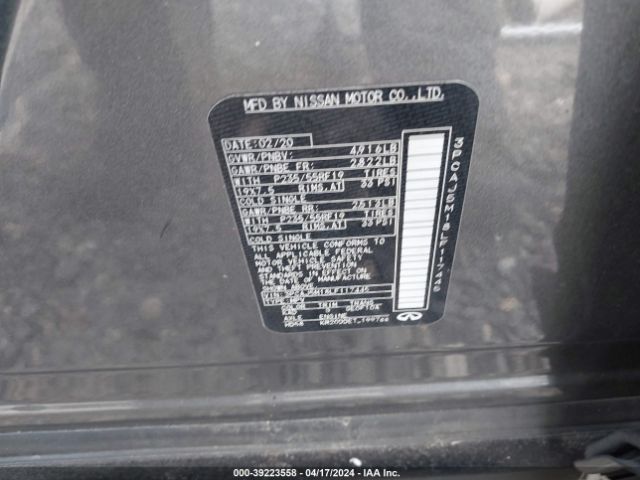 3PCAJ5M18LF117445 Infiniti Qx50 Pure