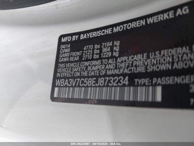 WBA3V7C58EJ873234 BMW 428i