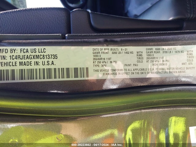 Jeep Grand Cherokee Laredo E 4x2 2021 1C4RJEAGXMC813735 Image 9