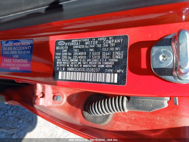 Hyundai Kona Ultimate 2020 KM8K5CA53LU538237 Image 9