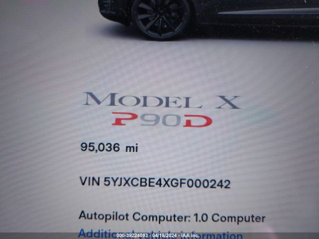 5YJXCBE4XGF000242 Tesla Model X 75d/p100d/p90d