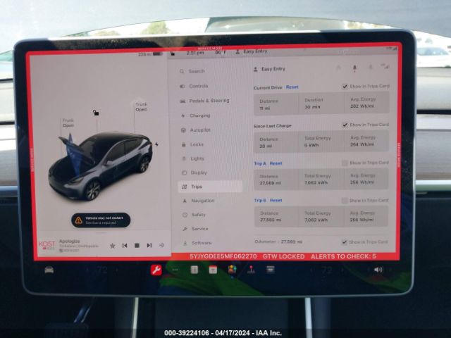 5YJYGDEE5MF062270 Tesla Model Y Long Range Dual Motor All-wheel Drive