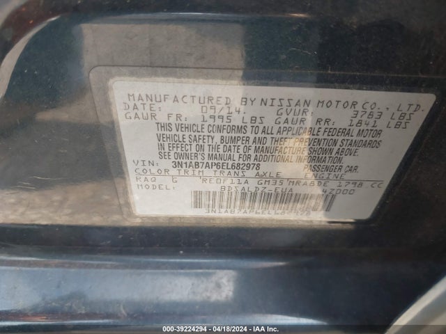 Nissan SENTRA SV 2014 3N1AB7AP6EL682978 Image 9