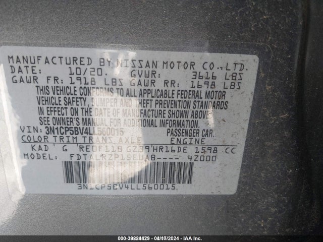 Nissan Kicks S Xtronic Cvt 2020 3N1CP5BV4LL560015 Image 9