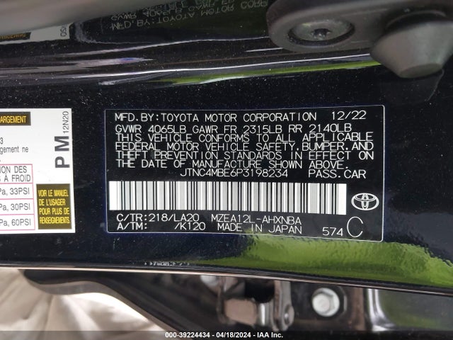 Toyota Corolla Xse 2023 JTNC4MBE6P3198234 Image 9