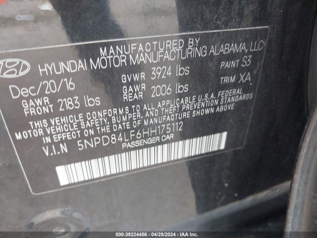 Hyundai Elantra Value Edition 2017 5NPD84LF6HH175112 Image 9