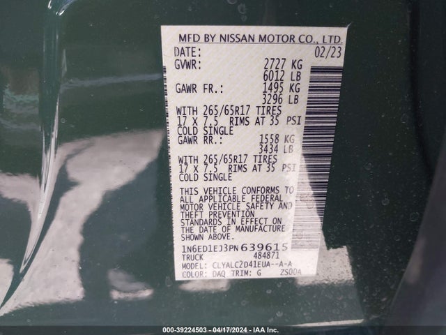 Nissan Frontier Sv 4x2 2023 1N6ED1EJ3PN639615 Image 9