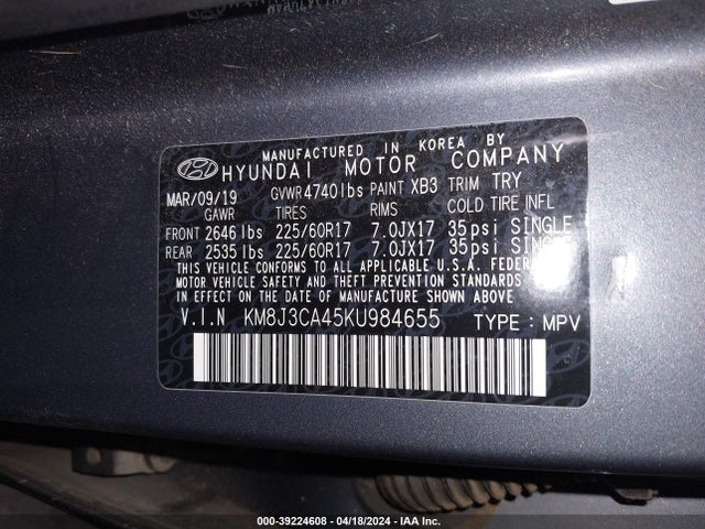 Hyundai Tucson Value 2019 KM8J3CA45KU984655 Image 9