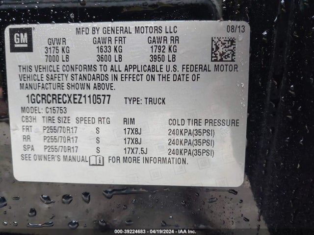 Chevrolet Silverado 1500 1lt 2014 1GCRCRECXEZ110577 Image 9