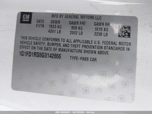 Chevrolet Camaro 2lt 2016 1G1FD1RS8G0142866 Image 9