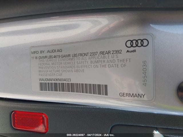 WAUGMAF40KN004023 Audi A4 40 Premium/40 Titanium Premium