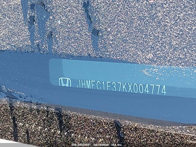Honda CIVIC EX 2019 JHMFC1F37KX004774 Image 9