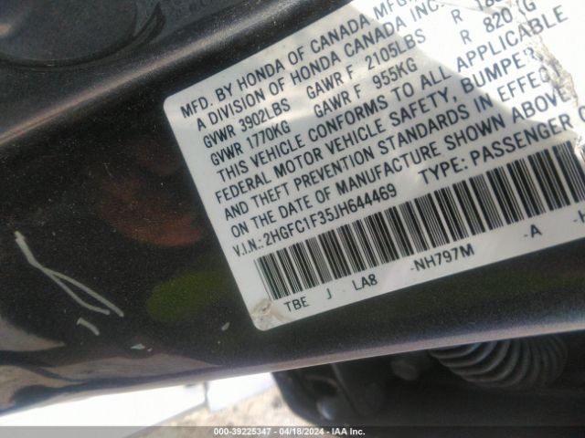 2HGFC1F35JH644469 Honda Civic Ex-t