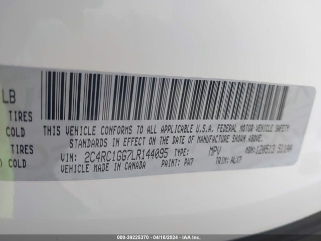 2C4RC1GG7LR144095 Chrysler Pacifica Limited