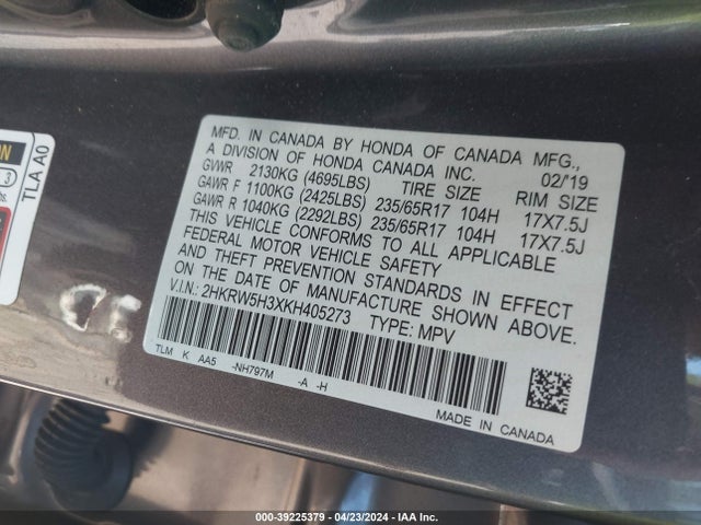 Honda CR-V LX 2019 2HKRW5H3XKH405273 Image 9