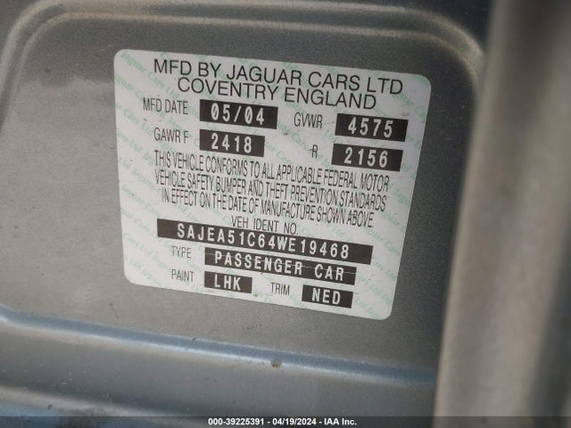 2004 JAGUAR X-TYPE SAJEA51C64WE19468 Photo 8