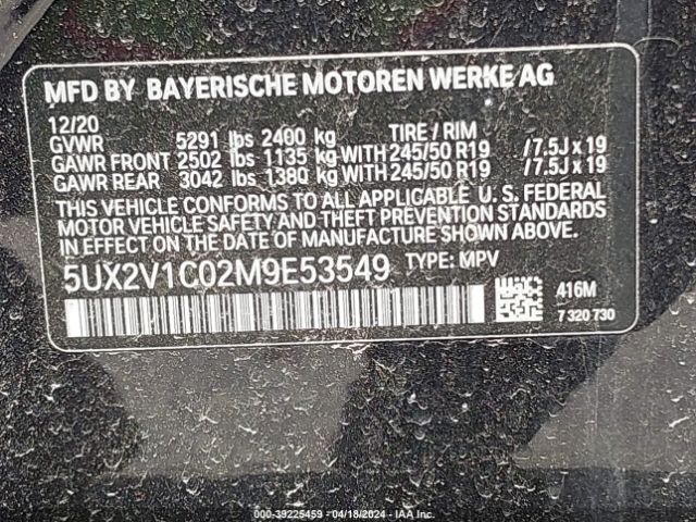 5UX2V1C02M9E53549 BMW X4 Xdrive30i