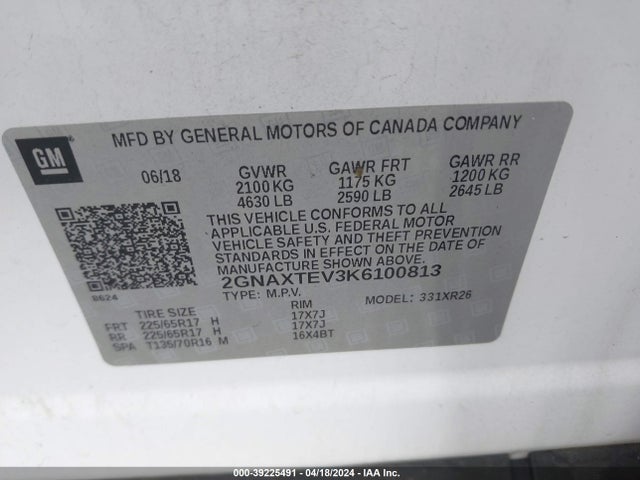 Chevrolet EQUINOX LT 2019 2GNAXTEV3K6100813 Image 9