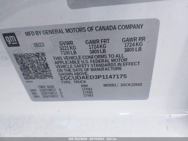 2GCUDAED3P1147175 Chevrolet Silverado 1500 4wd  Short Bed Wt