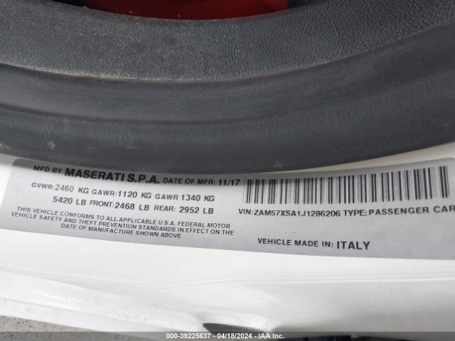 ZAM57XSA1J1286206 Maserati Ghibli