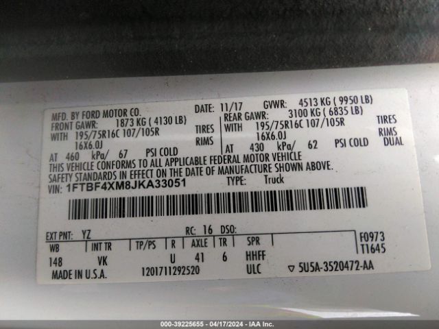 1FTBF4XM8JKA33051 Ford Transit-350