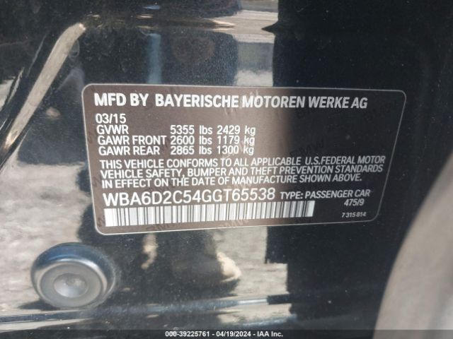 WBA6D2C54GGT65538 BMW 640i Gran Coupe Xdrive
