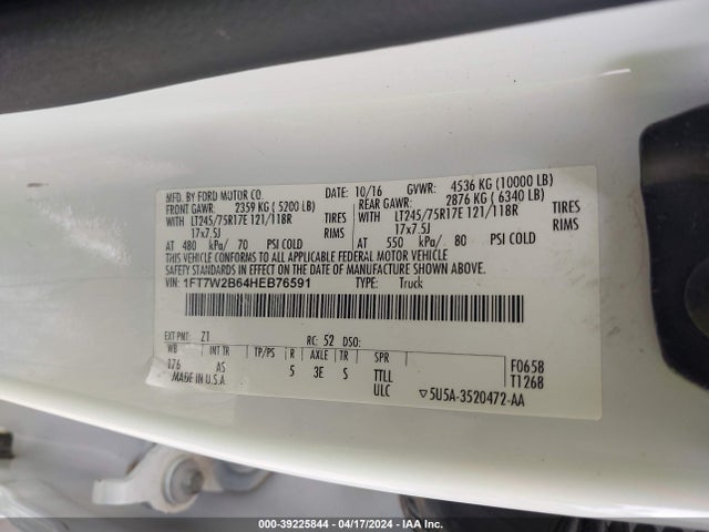 Ford F-250 Xl 2017 1FT7W2B64HEB76591 Image 9
