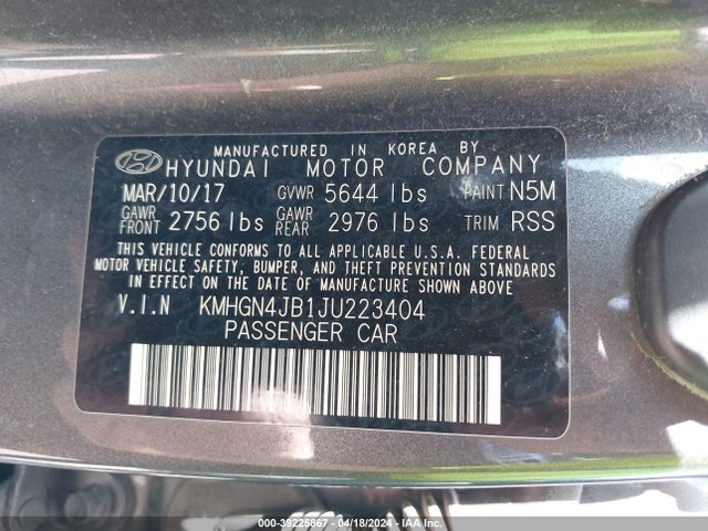 KMHGN4JB1JU223404 Genesis G80 3.3t Sport