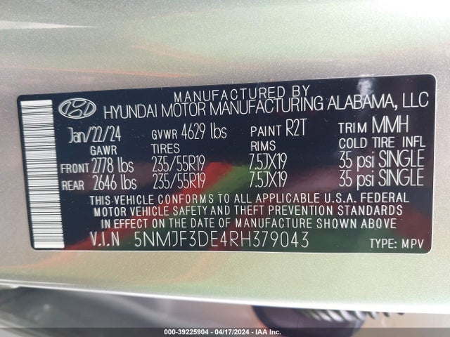 Hyundai TUCSON SEL 2024 5NMJF3DE4RH379043 Image 9