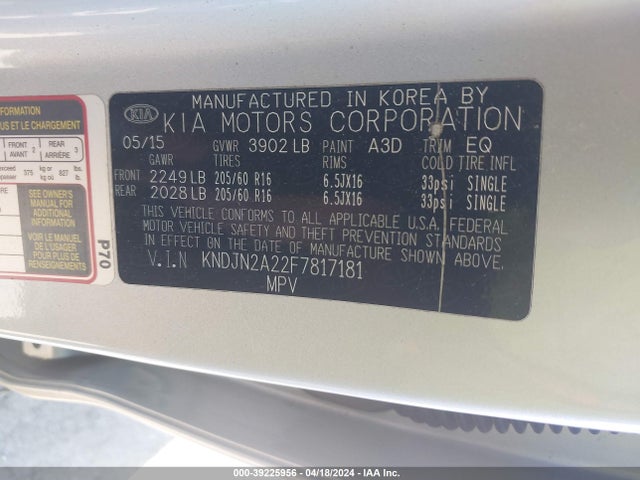 KIA Soul 2015 KNDJN2A22F7817181 Image 9