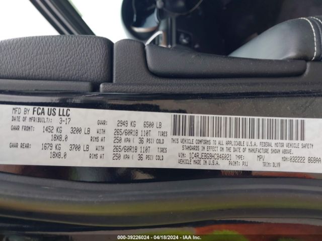 1C4RJEBG9HC846021 Jeep Grand Cherokee Limited 4x2
